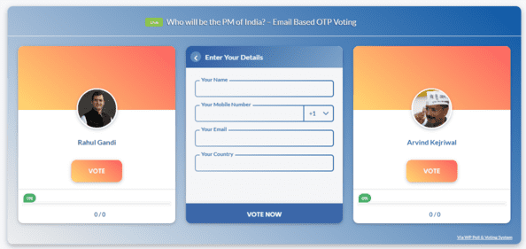 Voting with Email Based OTP