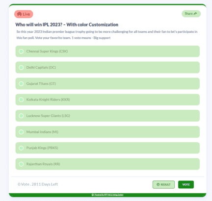 Poll with color customization