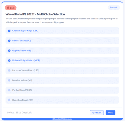 Poll With Multiple Choice Selection